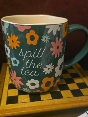 Opalhouse Deep Teal Stoneware Mug with White Accent